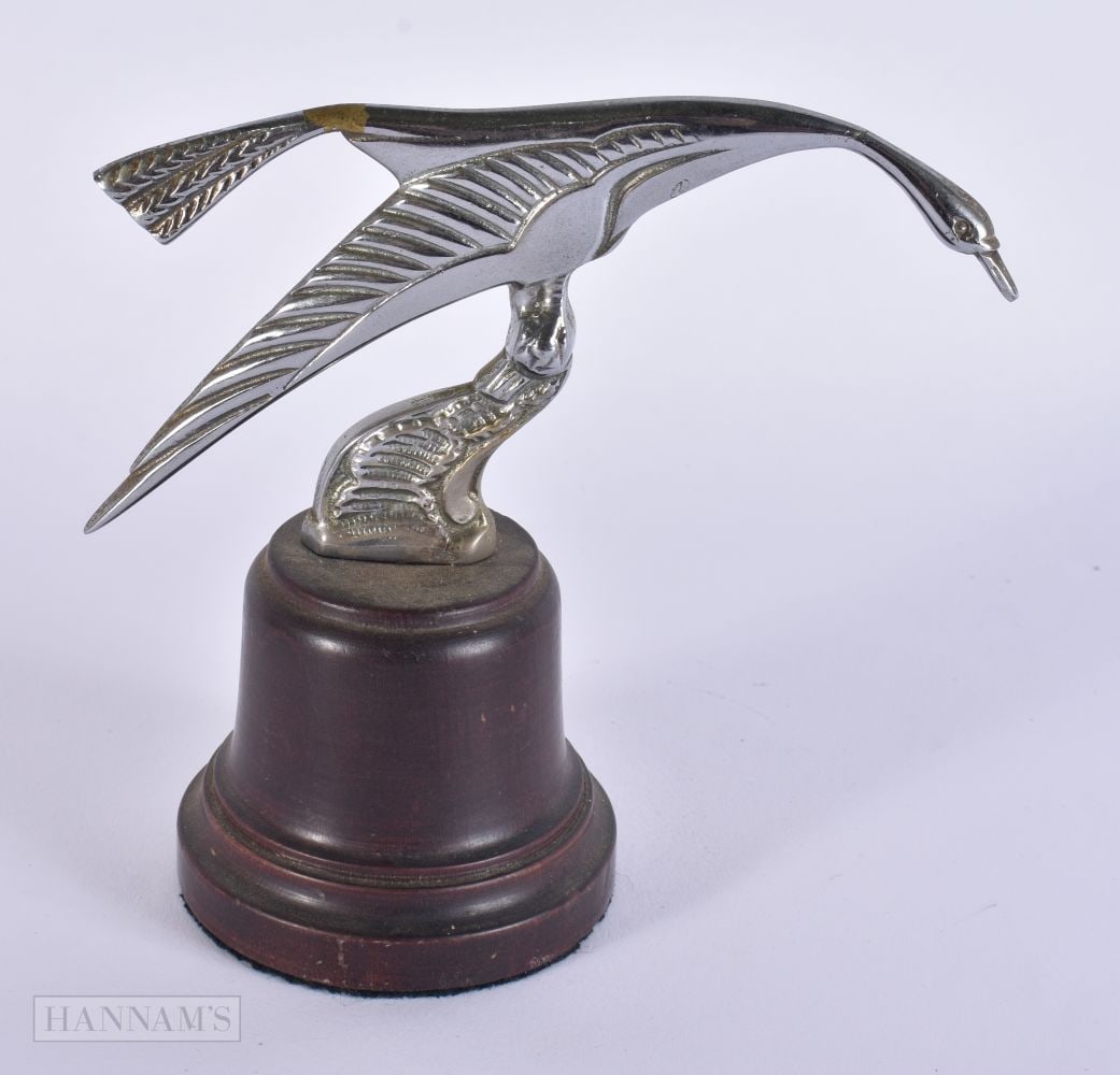 A SMALLER HISPANO SUIZA FLYING STORK CAR MASCOT. 13 cm high. (1 of 4)