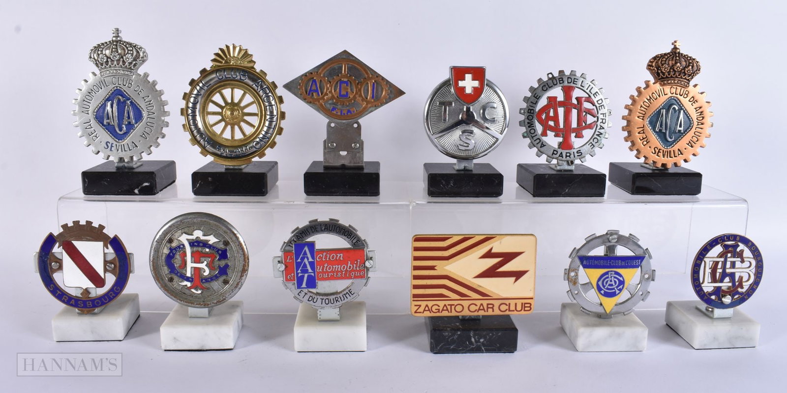 A COLLECTION OF TWELVE ENAMELLED TOURING CLUB BADGES including ACI, Zagato Car club, Strasbourg etc. (1 of 12)