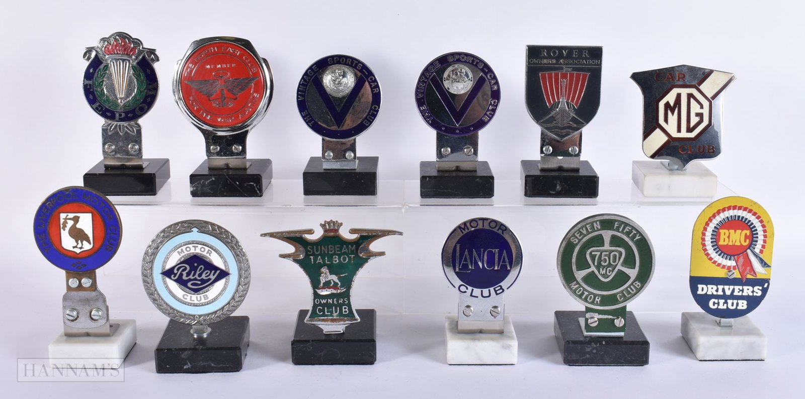 A COLLECTION OF TWELVE ENAMELLED TOURING CLUB BADGES including Rover Owners Association, Liverpool M (1 of 12)