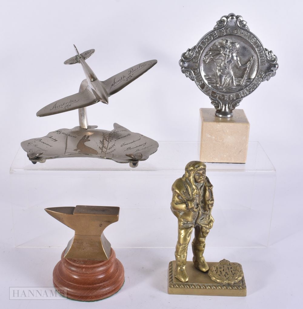 MOTORING AND AUTOMOTIVE INTEREST including an anvil desk weight. (4) (1 of 6)