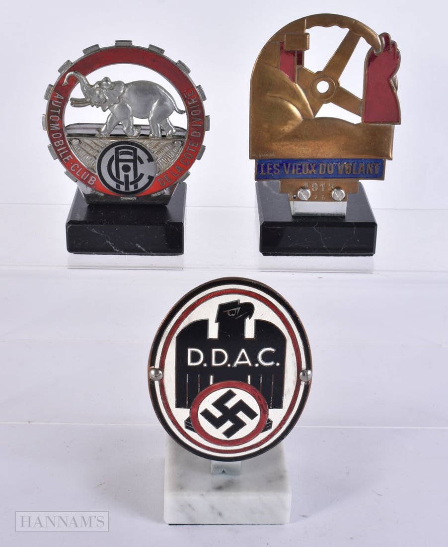 THREE UNUSUAL ENAMELLED TOURING CLUB BADGES including Dela Cote D'Ivoire. (3) (1 of 6)