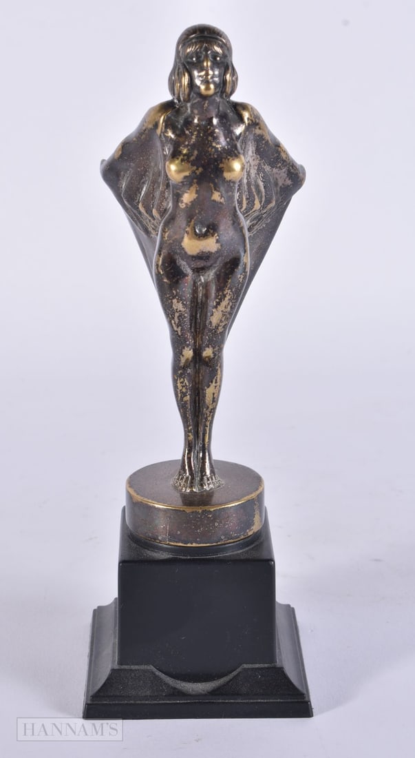 A LEVERRIER WINGED MAIDEN CAR MASCOT. 21 cm high. (1 of 5)