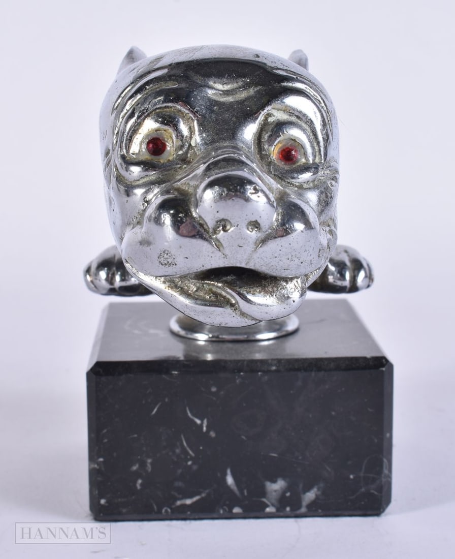 A TELECOTE PUP BONZO CAR MASCOT by Augustine & Emile Lejeune. 12 cm x 14 cm. (1 of 5)