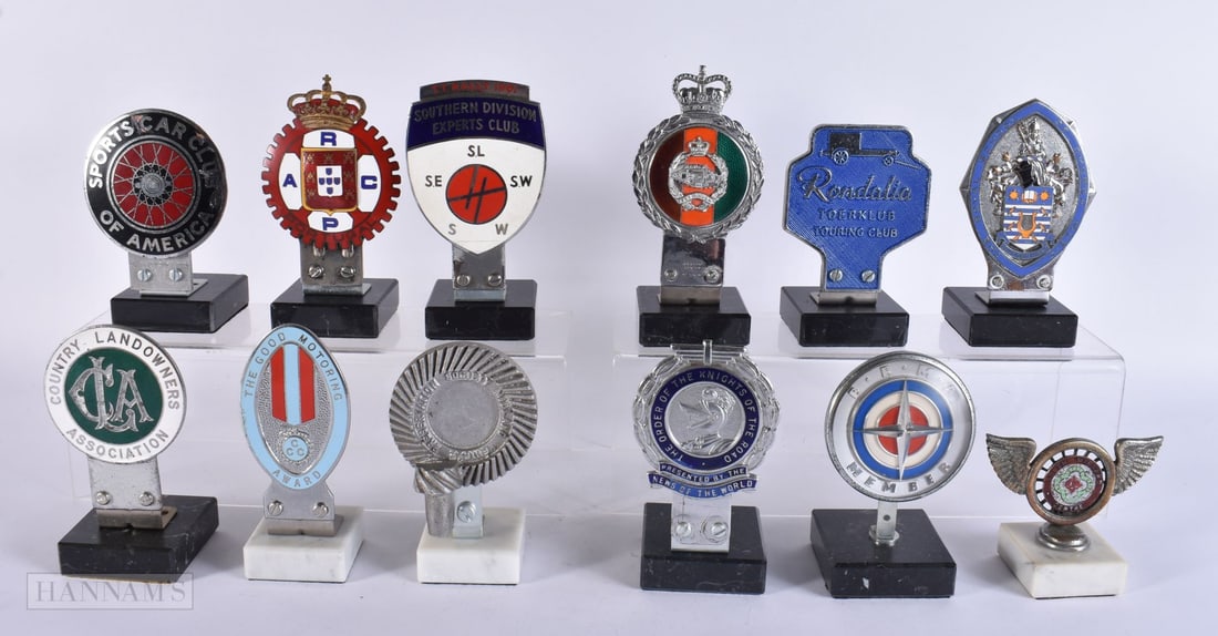 A COLLECTION OF TWELVE VINTAGE CAR CLUB BADGES including Southern Division Experts Club, Rondalia et (1 of 12)