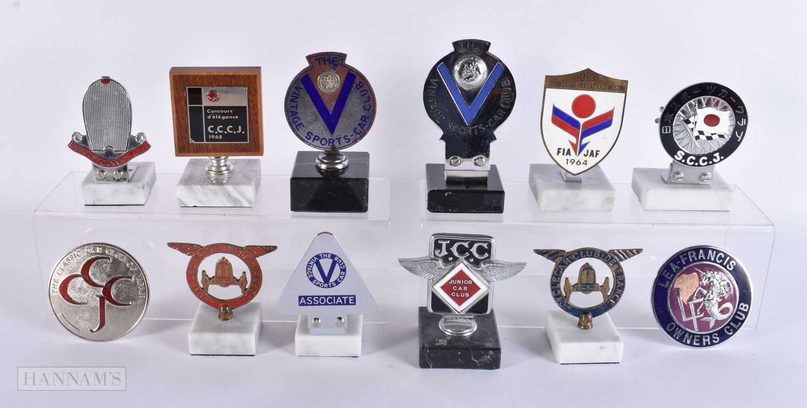 A COLLECTION OF TWELVE VINTAGE CAR CLUB BADGES including Lea-Francis, Junior car club etc. (12) (1 of 12)