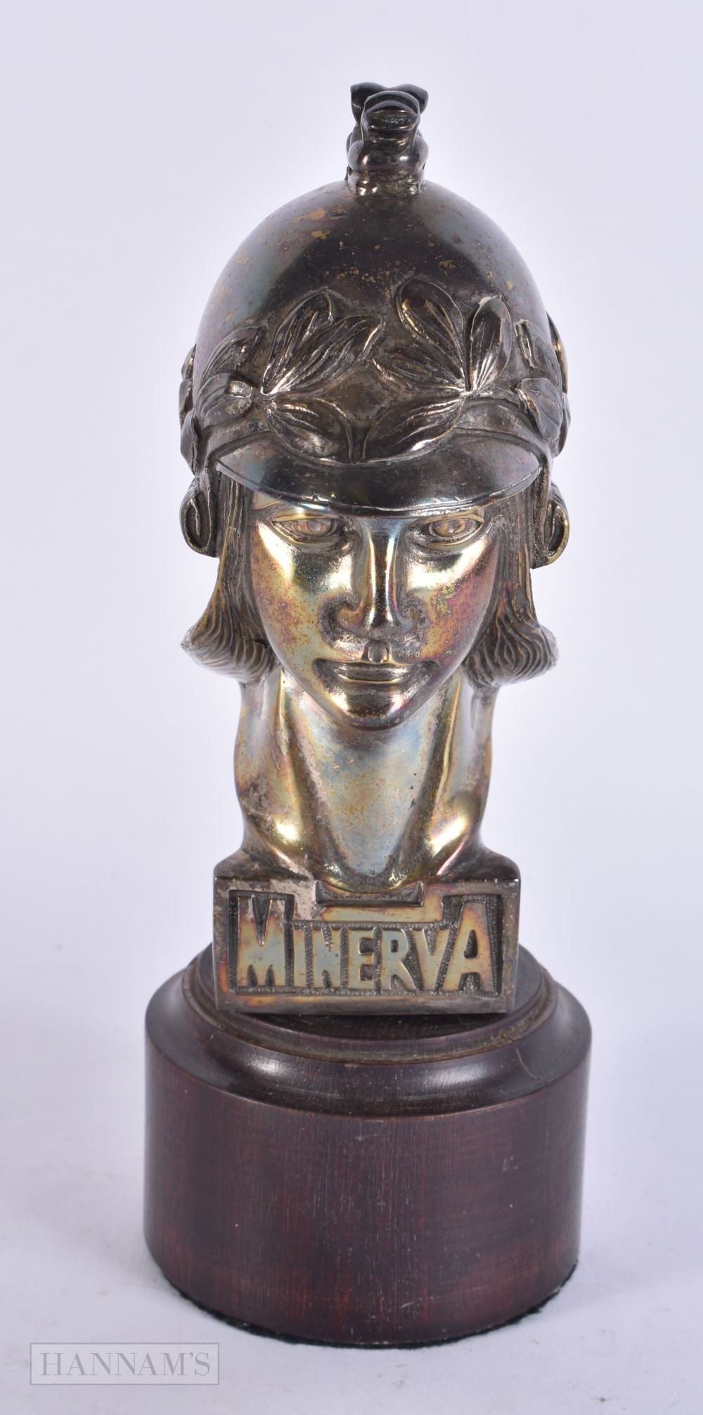 A MINERVA CAR MASCOT by Pierre De Soete. 20 cm high. (1 of 5)