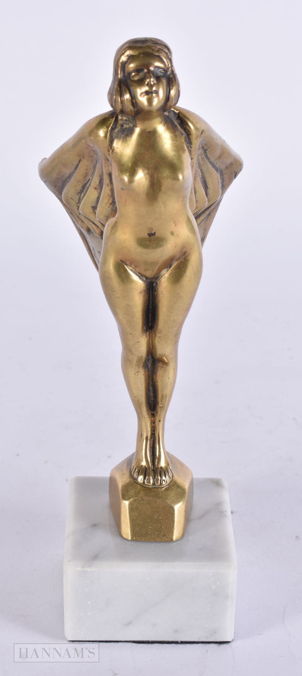A WINGED NYMPH CAR MASCOT by Max Le Verrier. 19.5 cm high. (1 of 5)