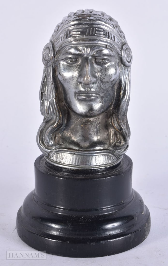 A LEJEUNE INDIAN CHIEF CAR MASCOT. 14 cm high. (1 of 6)
