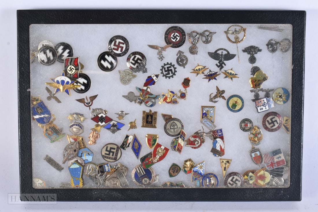 A COLLECTION OF VINTAGE ENAMEL BADGES AND PINS. (qty) (1 of 6)