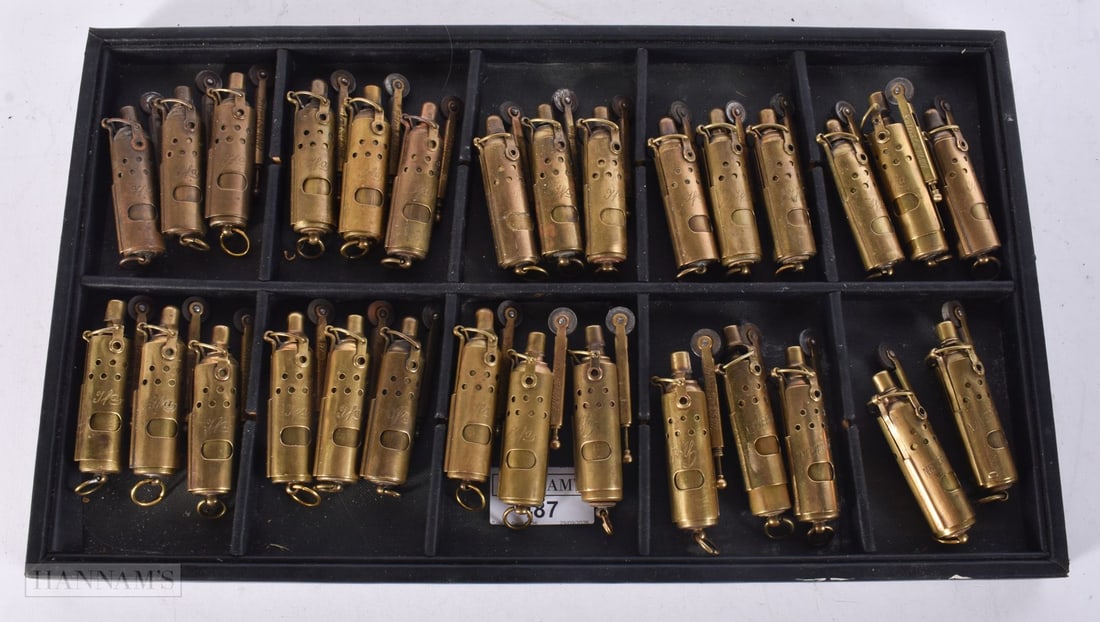 A COLLECTION OF MILITARY TRENCH LIGHTERS. (qty): A COLLECTION OF MILITARY TRENCH LIGHTERS. (qty)