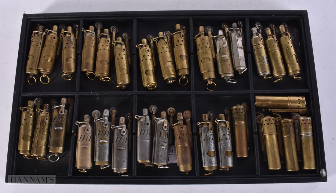 A COLLECTION OF MILITARY TRENCH LIGHTERS. (qty): A COLLECTION OF MILITARY TRENCH LIGHTERS. (qty)