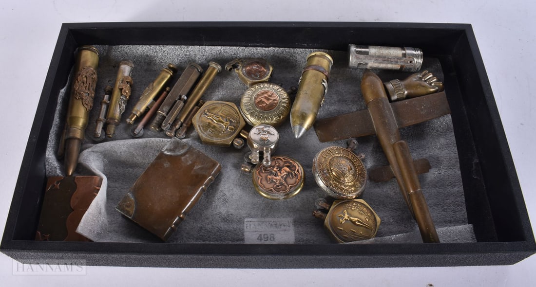 A COLLECTION OF TRENCH ART LIGHTERS etc. (qty): A COLLECTION OF TRENCH ART LIGHTERS etc. (qty)