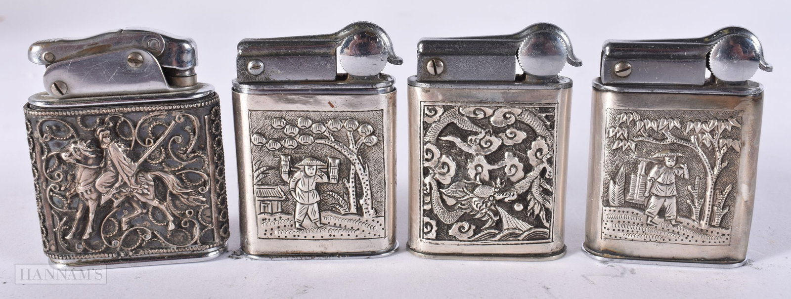 FOUR FRENCH MYON LIGHTERS. (4) (1 of 3)
