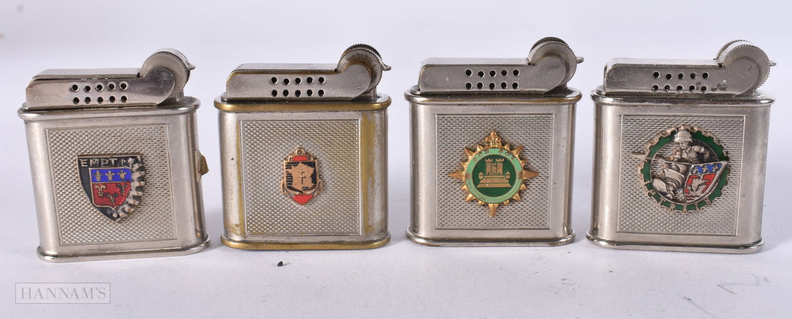 FOUR FRENCH PARIS ENAMELLED DRAGO LIGHTERS. (4) (1 of 3)