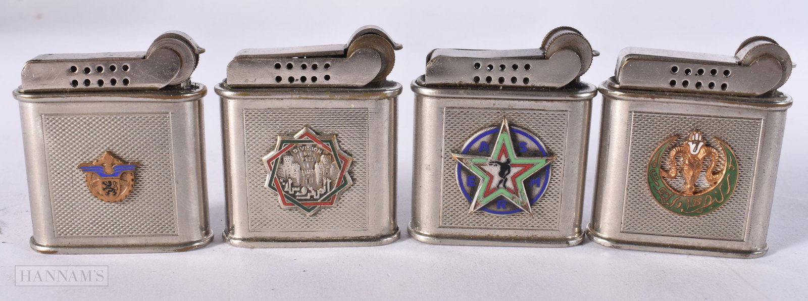 FOUR FRENCH PARIS ENAMELLED DRAGO LIGHTERS. (4) (1 of 3)