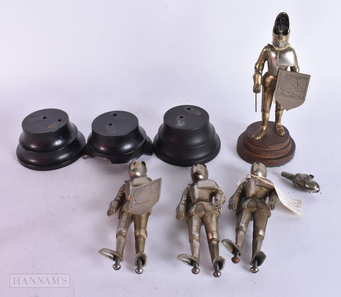 FOUR VINTAGE MEDIEVAL KNIGHT TABLE LIGHTERS. 16 cm high. (4) (1 of 6)