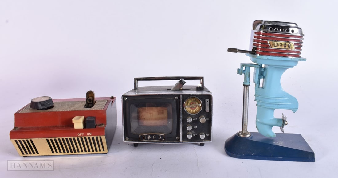 TWO VINTAGE NOVELTY WAGO LIGHTERS together with another. (3) (1 of 6)
