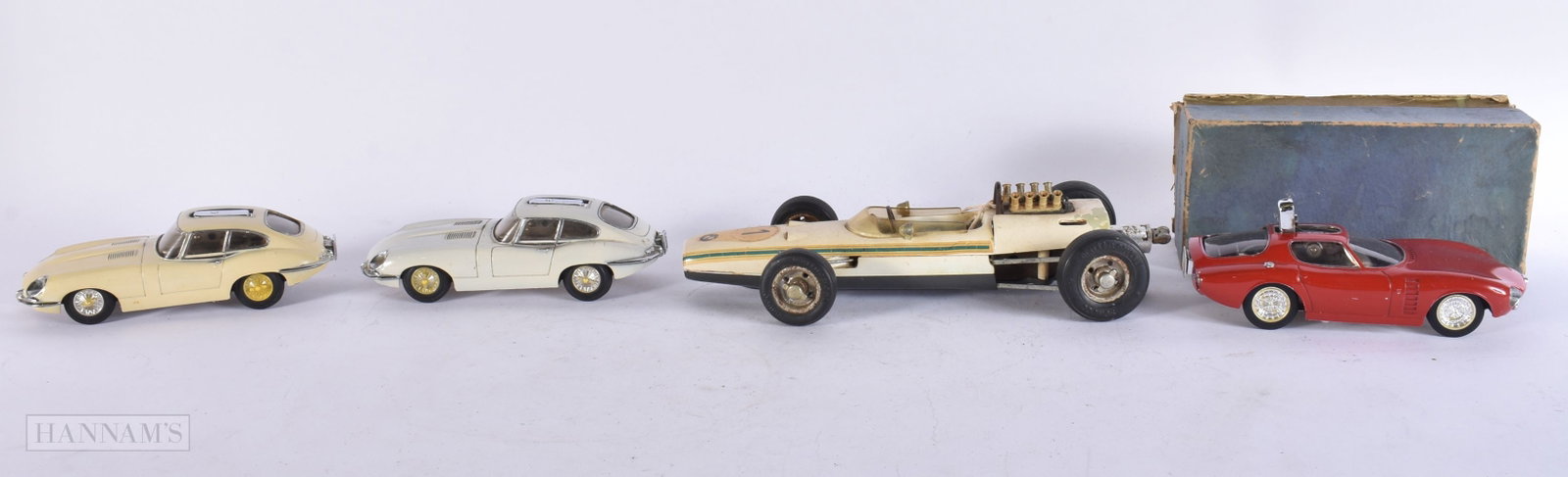 FOUR UNUSUAL VINTAGE SPORTS CAR LIGHTERS. Largest 22 cm wide. (4) (1 of 7)