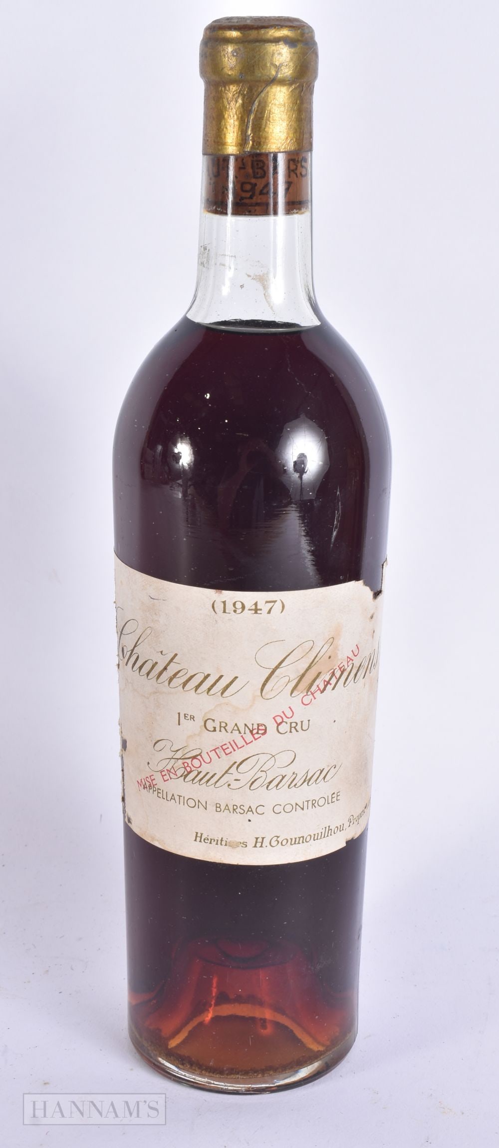 CHATEAU CLIMENS SAUTERNE 1947. (1 of 5)