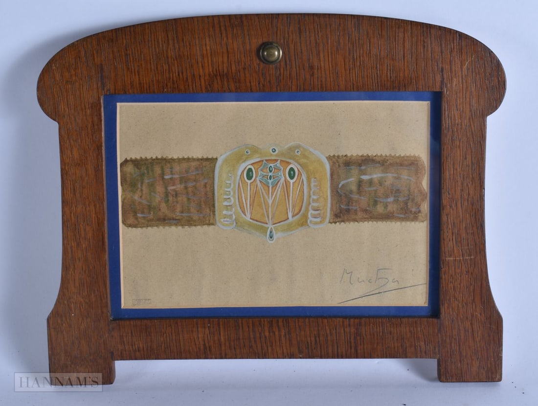 Alphonse Mucha (1860 to 1939), jewellery design, watercolour, signed in graphite, in card mount and (1 of 7)