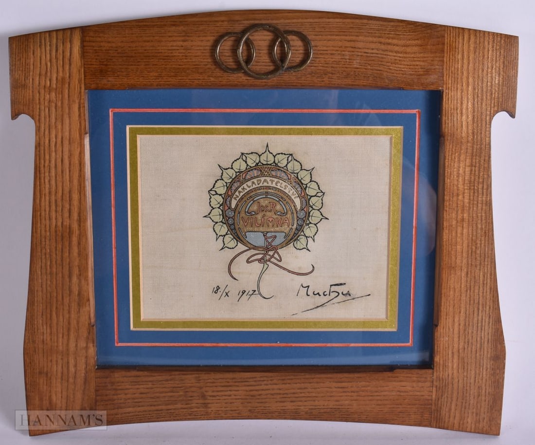 Alphonse Mucha (1860 to 1939), a device of the publisher Josef Richard Vil?mek (1860 to 1938) from t (1 of 4)