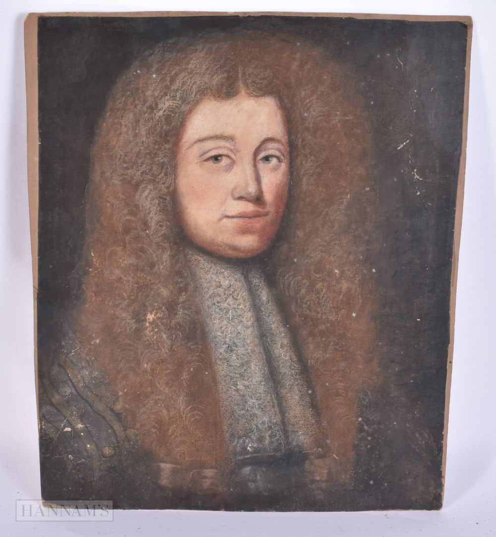 English School (18th Century) Pastel/Gouache, Male portrait. 38.5 cm x 32.5 cm. (1 of 6)