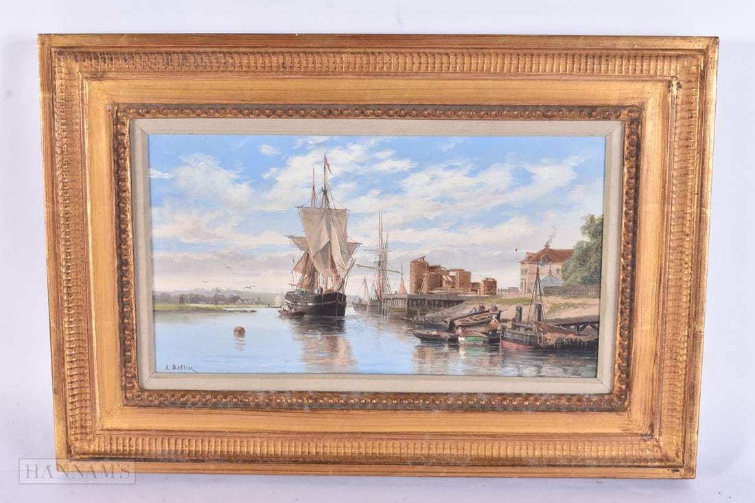Auguste Ballin (1842-1897) Oil on board, Abbeyville. 42 cm x 27 cm, image 28.5 cm x 16.5 cm. (1 of 6)