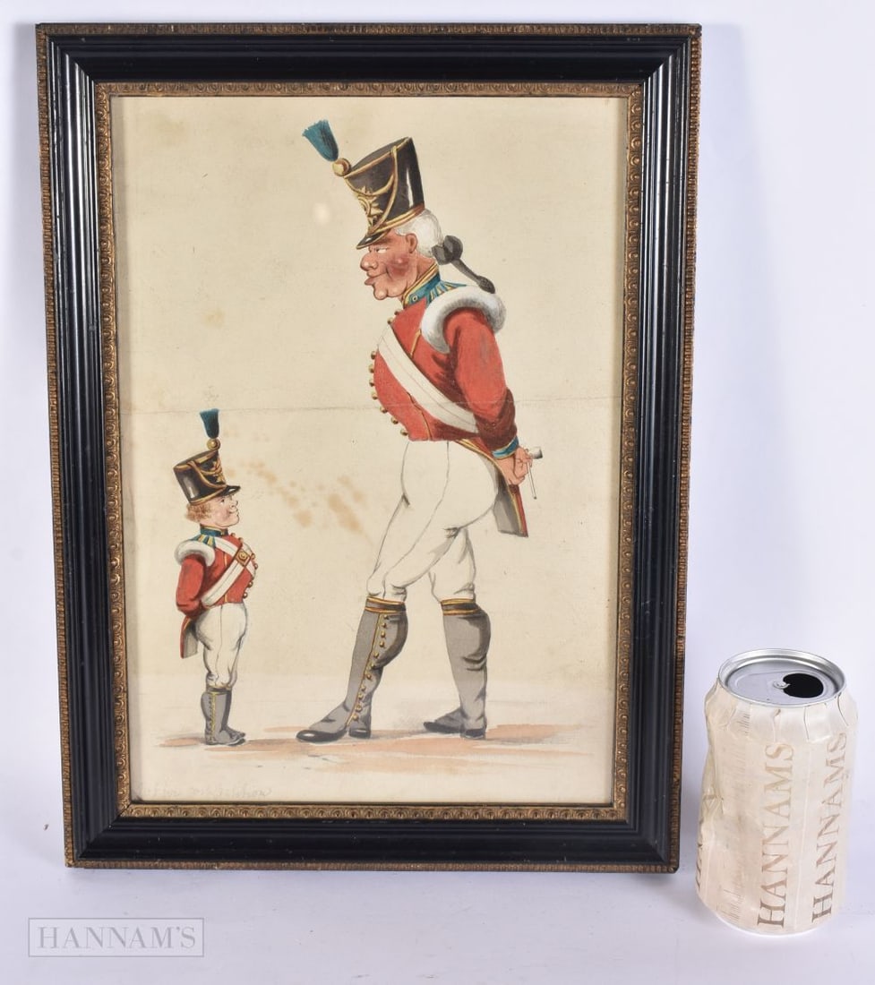 Attributed to Thomas Rowlandson (1756-1827) Watercolour, Military/Political interest. 38 cm x 26 cm, (1 of 6)