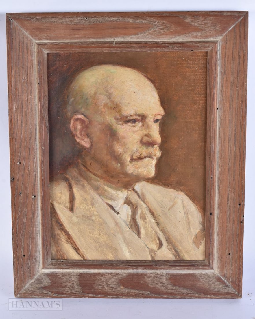 Edgar Anderson (Born 1922) American, Oil on board, Self portrait. 38 cm x 32 cm, image 28 cm x 22 cm: Edgar Anderson (Born 1922) American, Oil on board, Self portrait. 38 cm x 32 cm, image 28 cm x 22 cm.