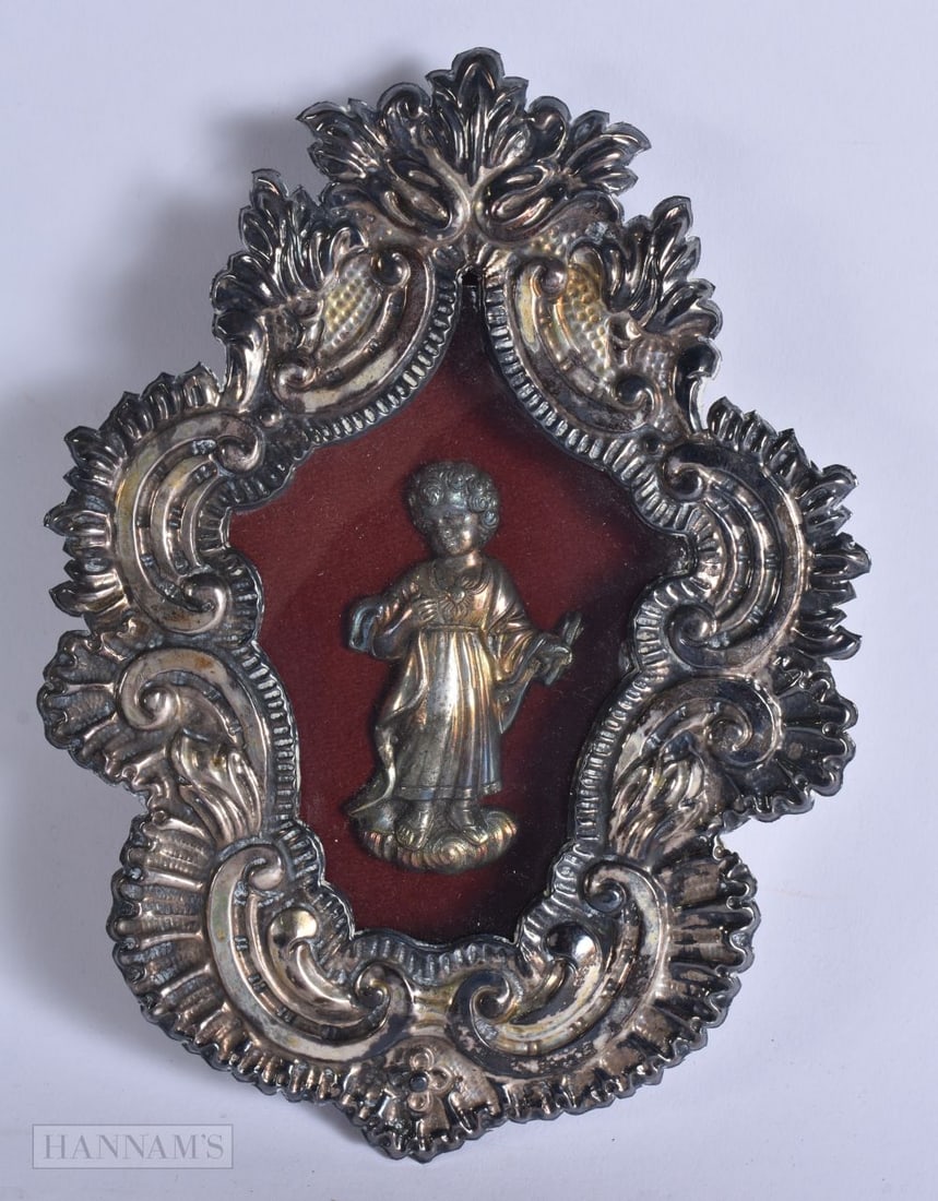 AN ITALIAN SILVER RELIQUARY. 22 cm x 15 cm. (1 of 4)