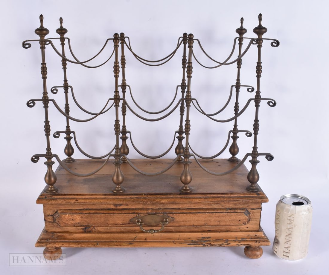 A RARE VICTORIAN TABLETOP WINE RACK. 45 cm x 42 cm. (1 of 5)