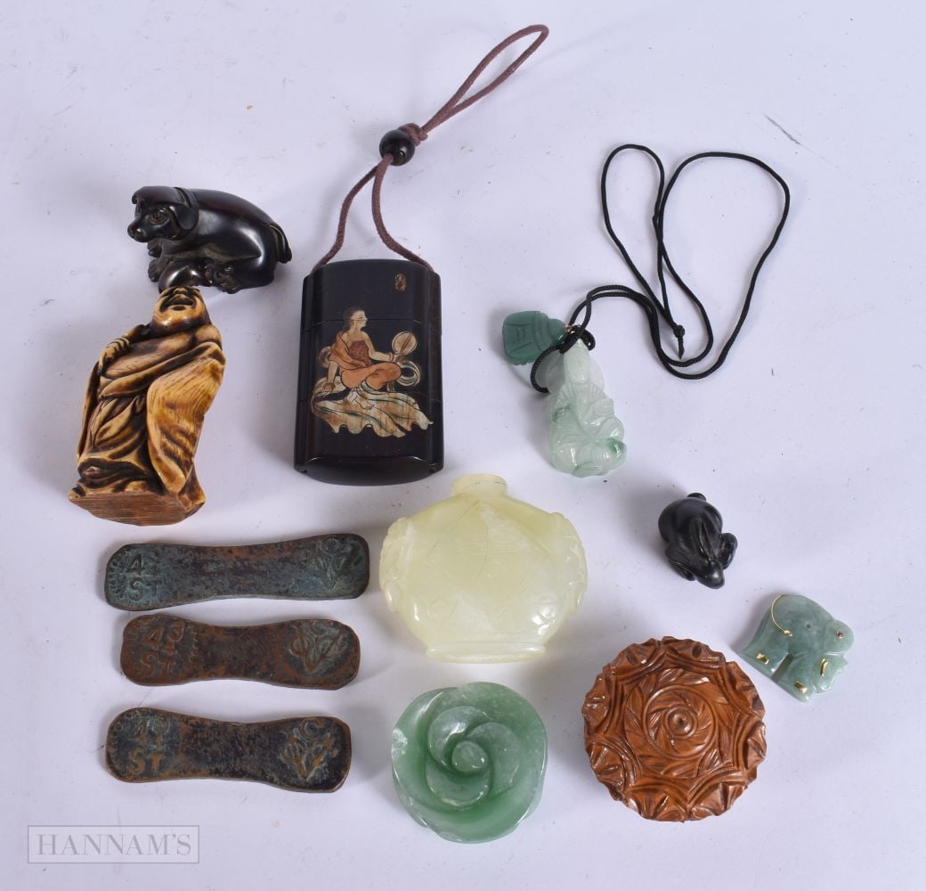 ORIENTAL COLLECTABLES inc Antique 18th Century Copper Ceylon Bonk Larin Bars. (qty) (1 of 6)