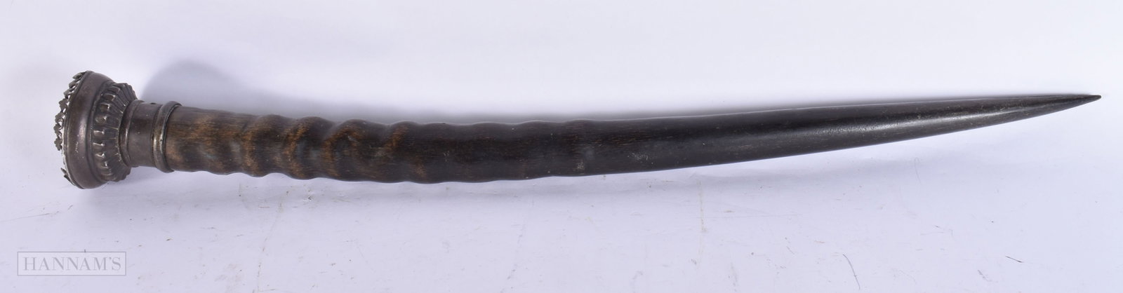 A 19TH CENTURY CONTINENTAL CARVED HORN STAFF 62 cm long. (1 of 6)