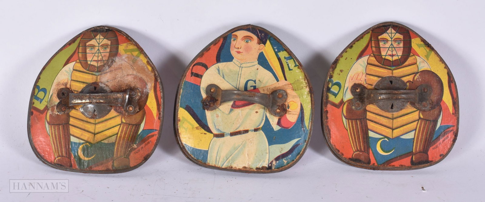 THREE UNUSUAL BASEBALL INTEREST JAPANESE CONCERTINAS. 12 cm x 12 cm. (3) (1 of 3)