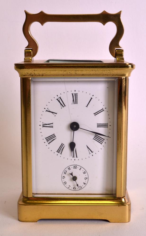 AN EARLY 20TH CENTURY FRENCH BRASS CARRIAGE ALARM (1 of 5)