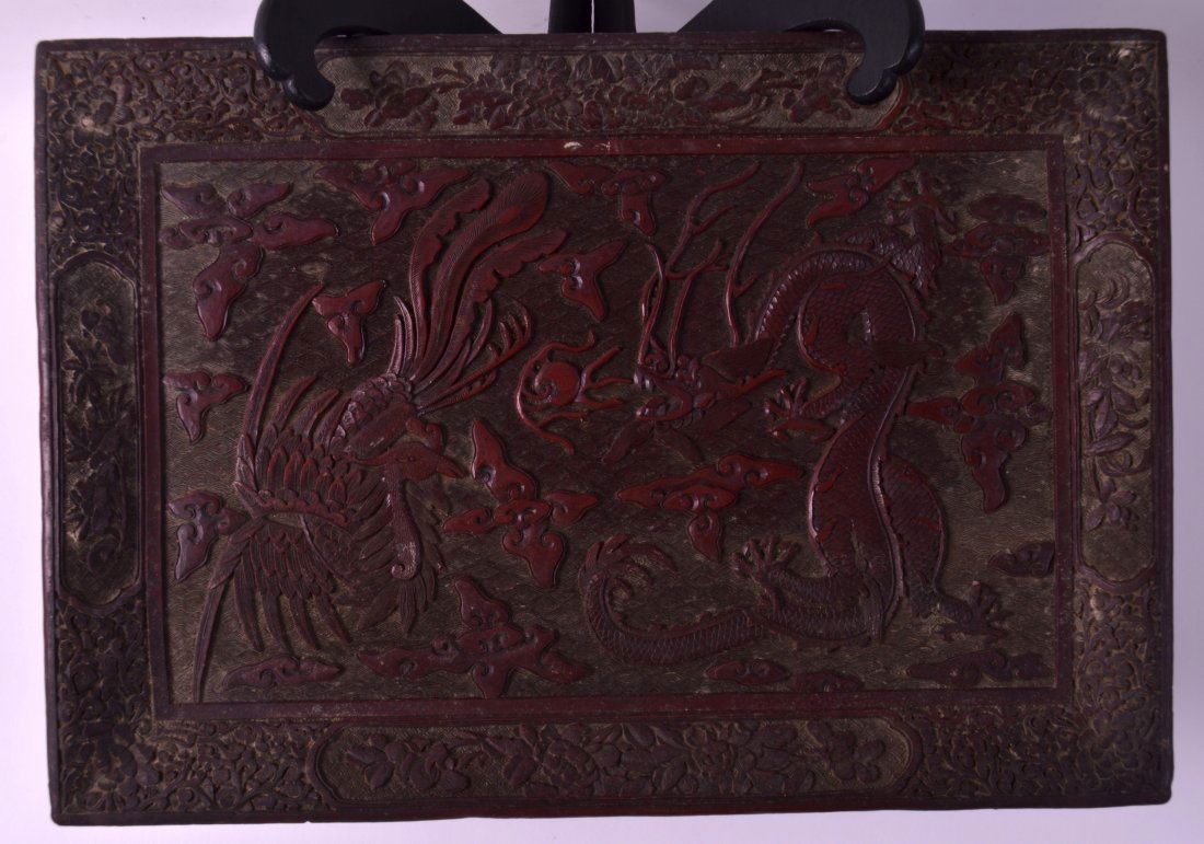 A MID 19TH CENTURY CHINESE CARVED CINNABAR LACQUER (1 of 2)