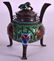 AN EARLY 20TH CENTURY CHINESE SILVER AND ENAMEL CENSER