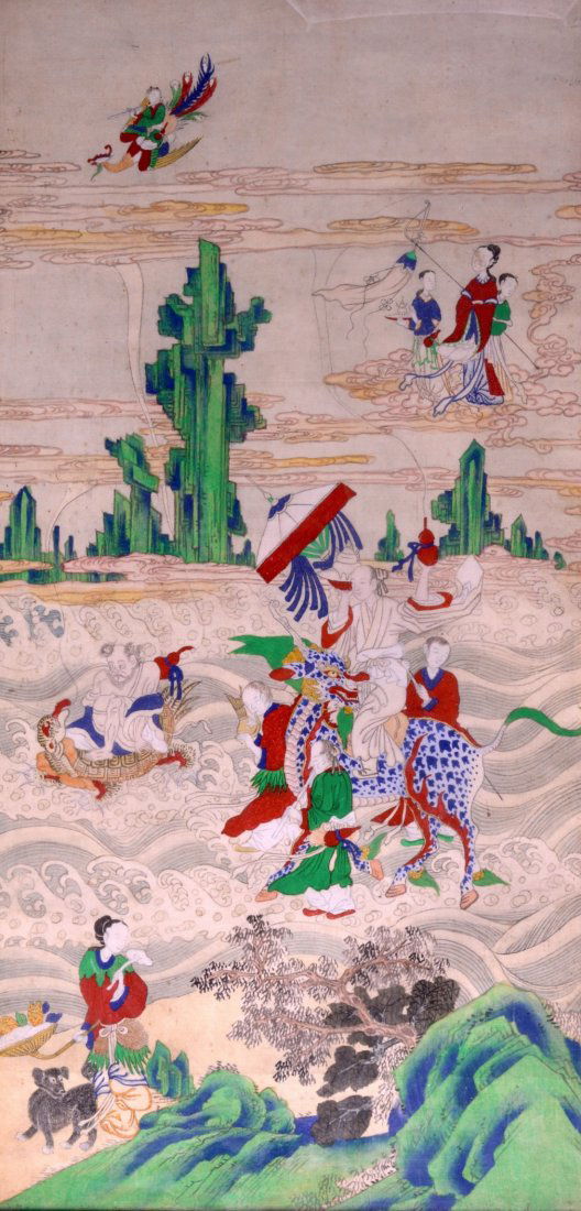 A 19TH CENTURY CHINESE FRAMED SILKWORK PANEL C1890 (1 of 1)