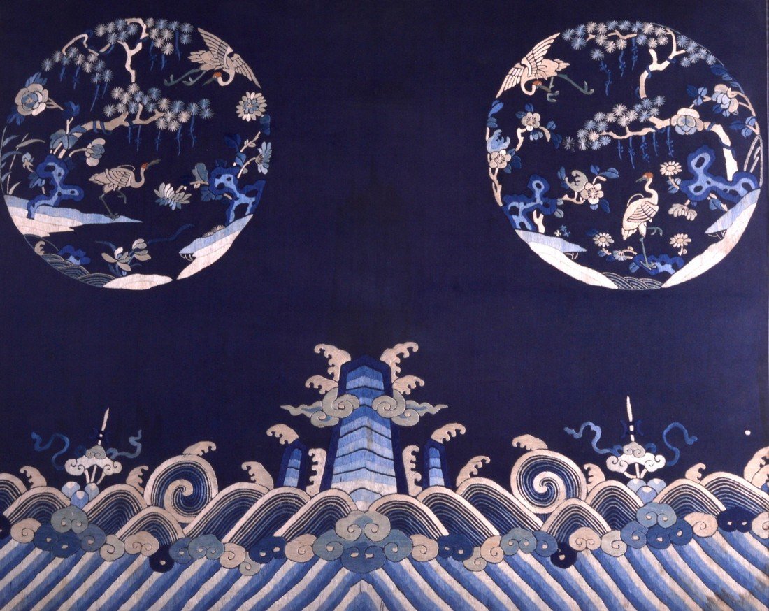 A LATE 19TH CENTURY CHINESE FRAMED SILKWORK PANEL Qing, (1 of 1)