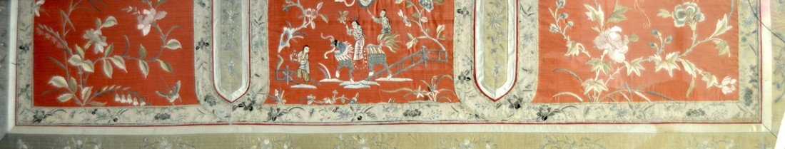 A LARGE EARLY 20TH CENTURY CHINESE SILKWORK FRAMED (1 of 2)
