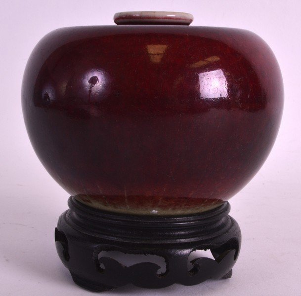 A 19TH CENTURY CHINESE FLAMBE GLAZED BRUSH WASHER (1 of 3)