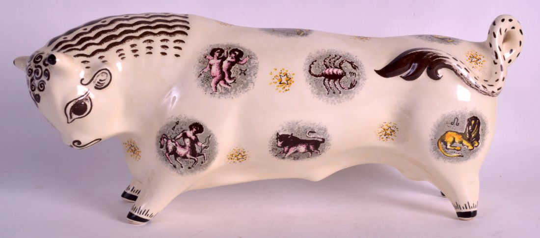 A WEDGWOOD MODEL OF A BULL by Eric Ravilious and Arnold (1 of 1)