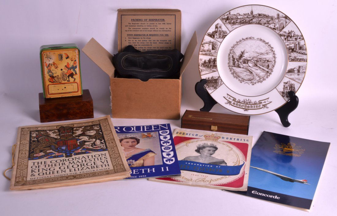 A 1970S CONCORDE MENU together with Mach II flight: A 1970S CONCORDE MENU together with Mach II flight certificate, and other coronation memorabilia. (qty)