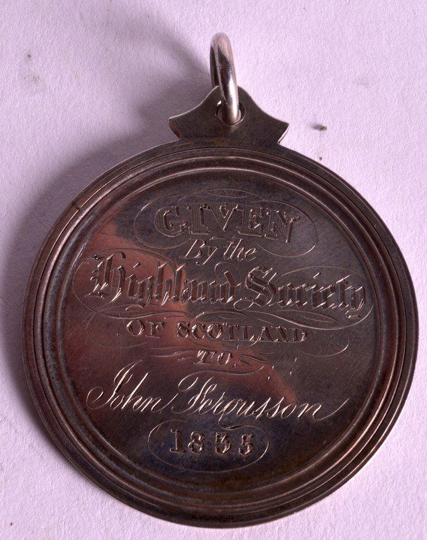 A MID 19TH CENTURY SCOTTISH SILVER FARMING MEDAL: A MID 19TH CENTURY SCOTTISH SILVER FARMING MEDAL presented to John Thomson in 1835. Edinbrugh. 2Ins diameter.