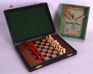 12 Handcrafted French Lardy Edition Metal Chess Pieces & Board Set with  Velvet