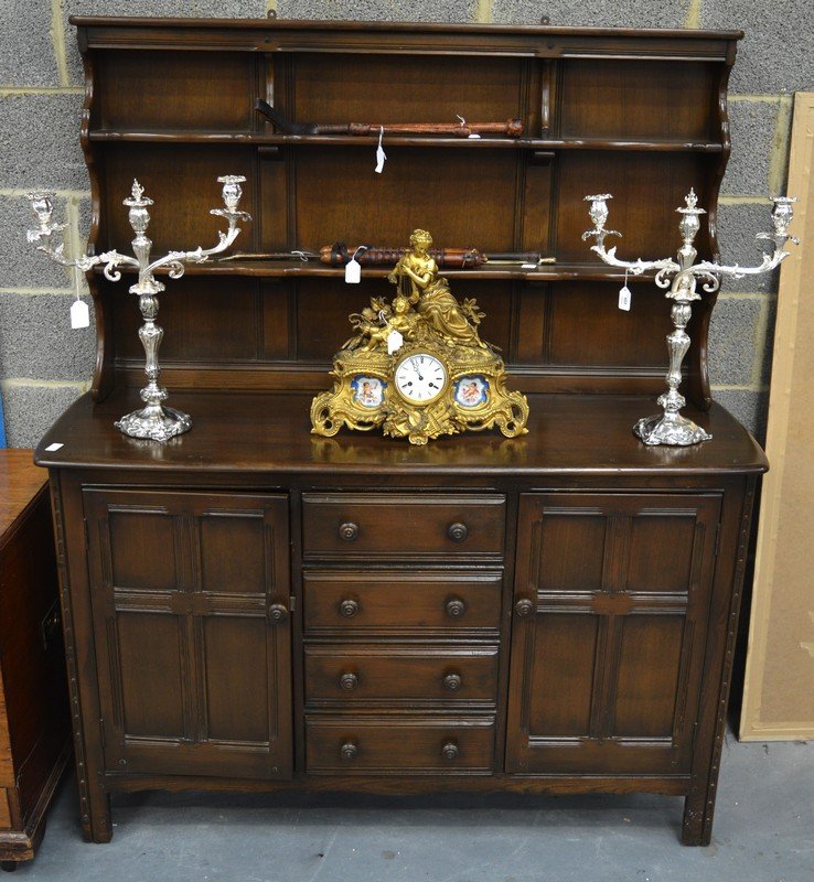 A RETRO ERCOL KITCHEN DRESSER. 4Ft 8ins wide.: A RETRO ERCOL KITCHEN DRESSER. 4Ft 8ins wide.