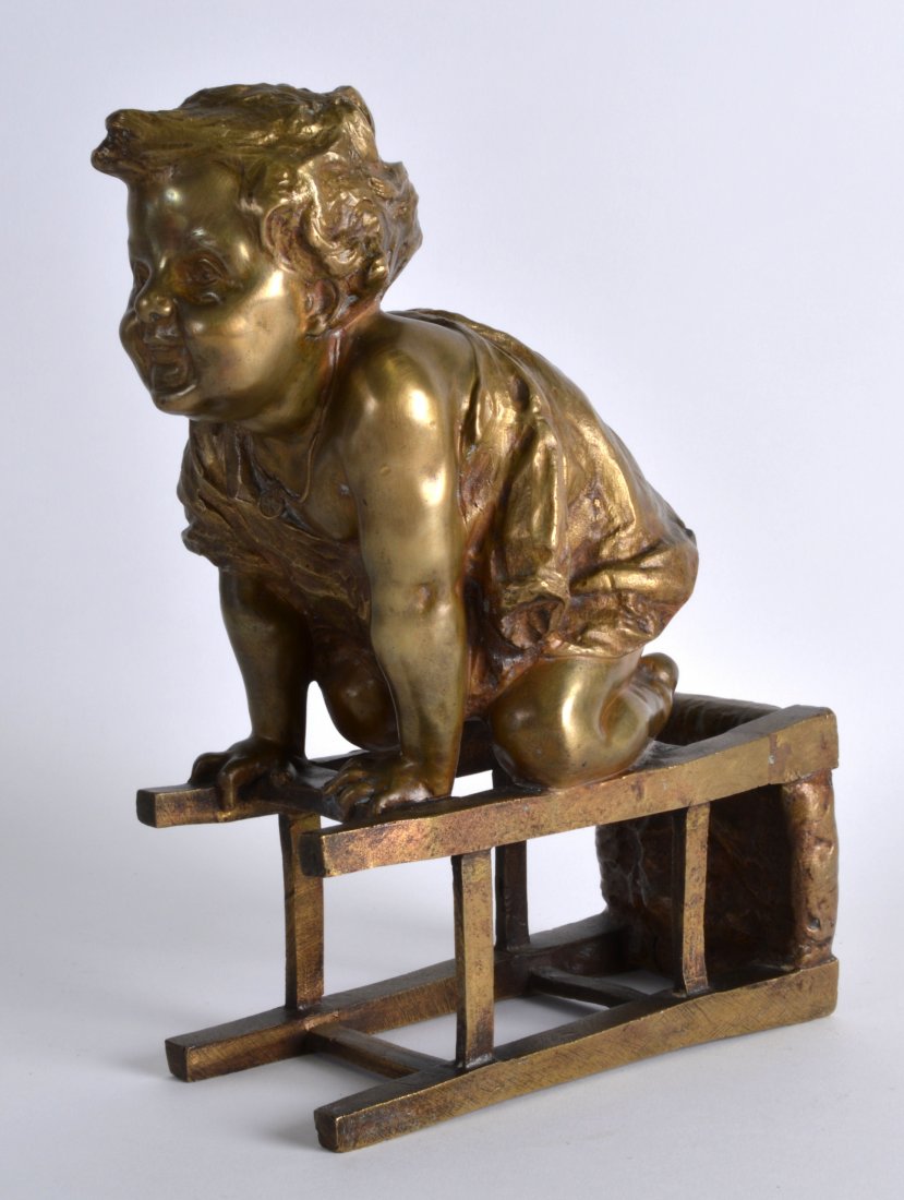 Juan Clara (C1900) Spanish, A bronze study of a toddler (1 of 3)