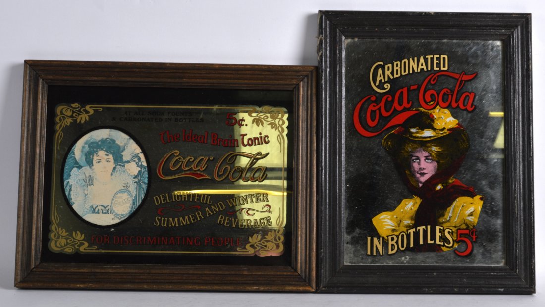 TWO VINTAGE COCA COLA ADVERTISING MIRRORS. (2) (1 of 1)
