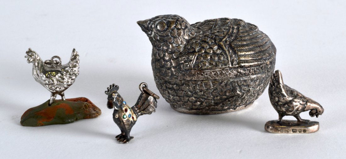 A LATE 19TH CENTURY CONTINENTAL SILVER BIRD BOX AND (1 of 1)