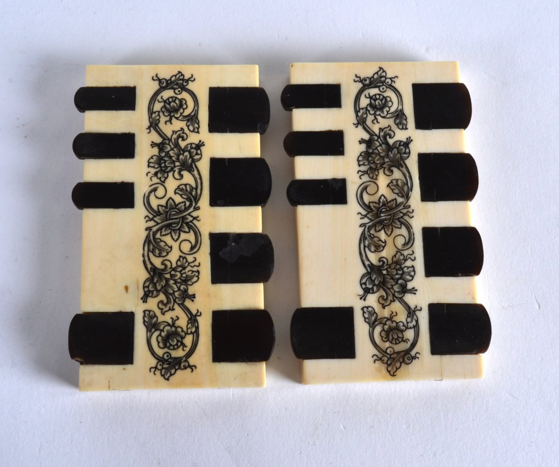 A RARE PAIR OF 19TH CENTURY ANGLO INDIAN IVORY AND HORN (1 of 1)